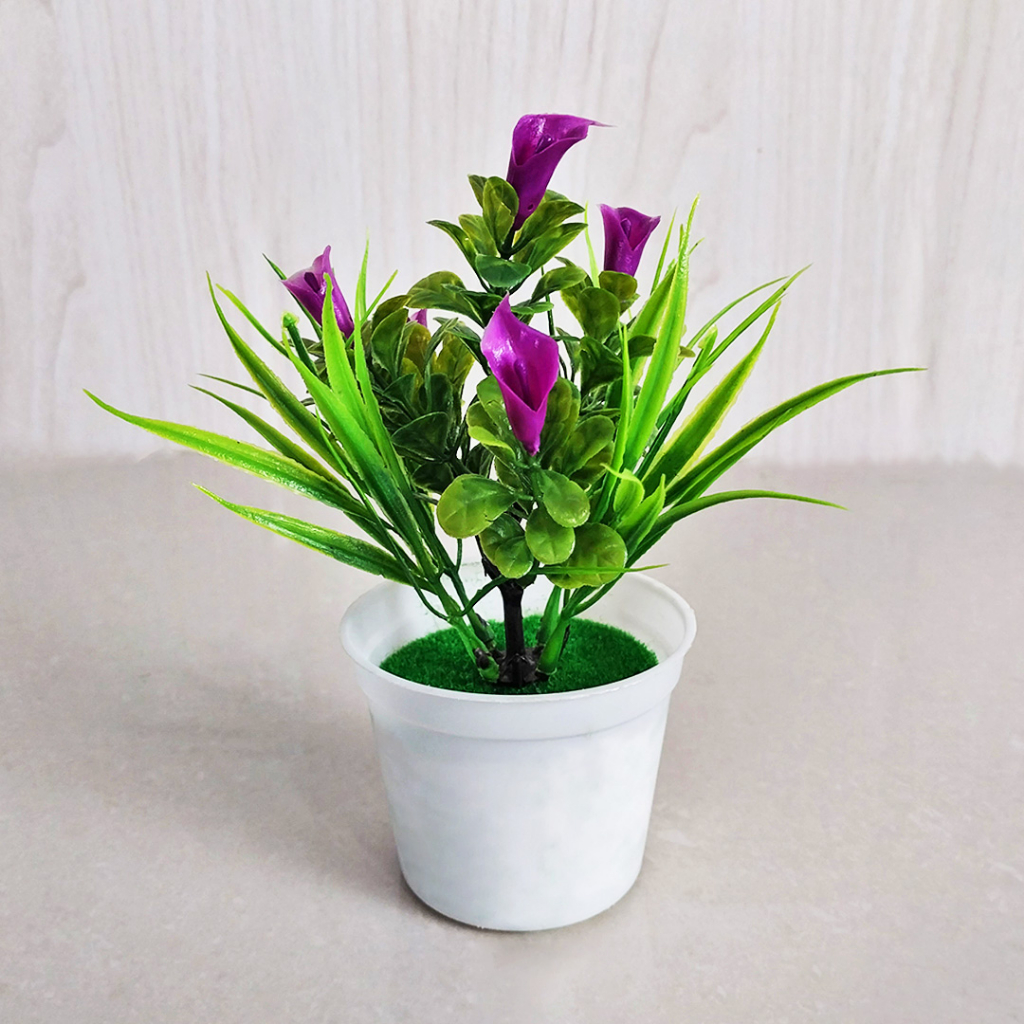 Bunga Tulip Hias Bunga Hias Plastik Mini Dekorasi Rumah Artificial Flowers Pot Tanaman Bunga Hias Palsu PBP19