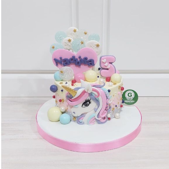 

UNICORN UK 15CM / KUE ULANG TAHUN CUSTOME