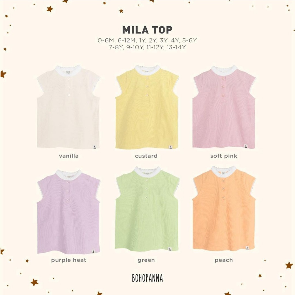 BOHOPANNA - MILA TOP (Size 0-4Y)  - Atasan Anak