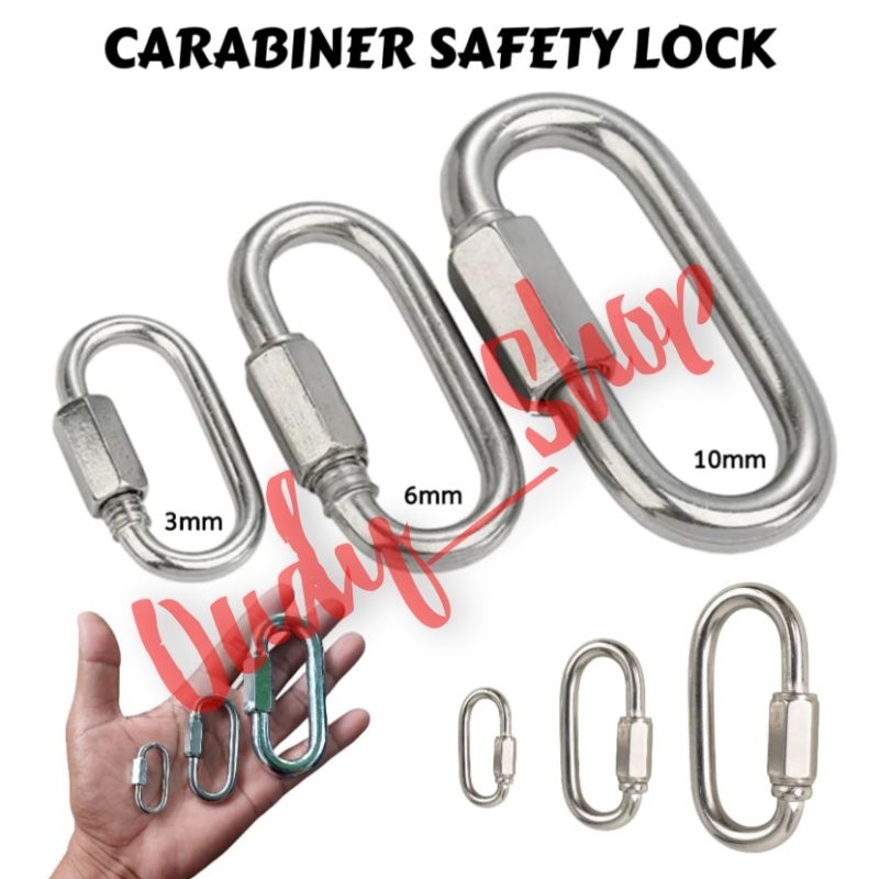 Carabiner Hammock Safety Lock Ulir Stainless Steel