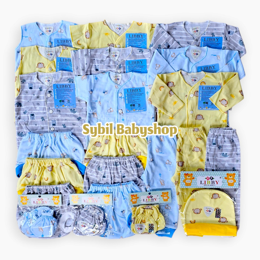 LIBBY Paket Lengkap Baju Bayi 0-6 Bln Original LIBBY / Miyo / Velvet MOTIF TERBARU (Isi 31 Pcs)