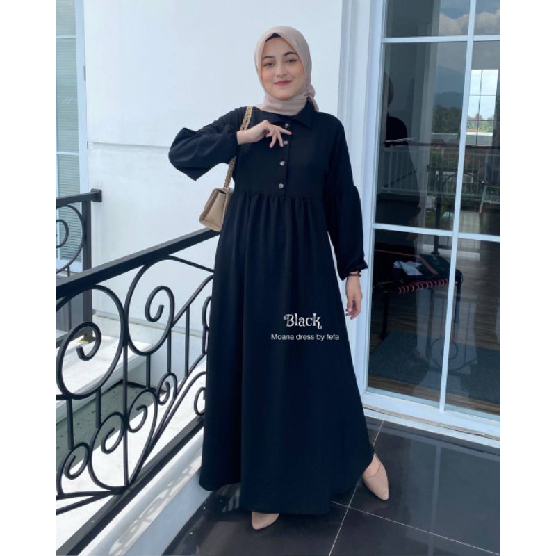 Dress polos / dress ruffle - MOANA dress wanita Bahan Airflow