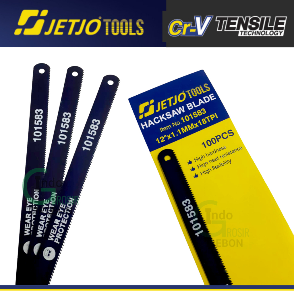 JETJO Mata gergaji besi 18TPI 12 inchi Hacksaw Blade 12&quot; hand saw blade Mata Potong Kayu Plastik Pipa Metal Flex