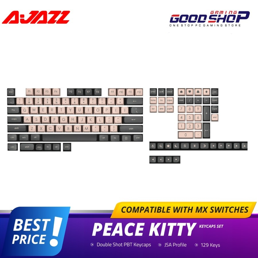 AJAZZ PEACE KITTY JSA PROFILE KEYCAPS SET