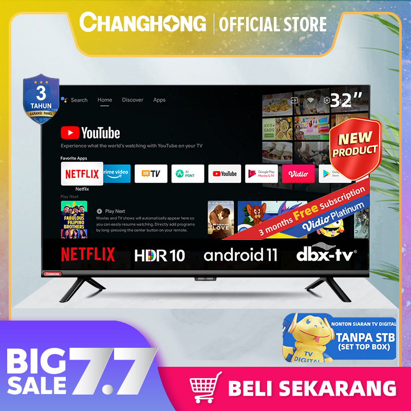 Changhong Google certified Android Smart TV 32 Inch Digital TV Neflix LED TV L32G7N