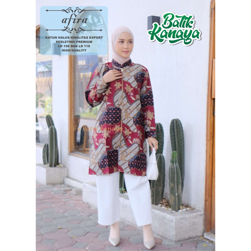 Tunik Wanita Bahan kualitas Ekspor AFIRA Rit YKK