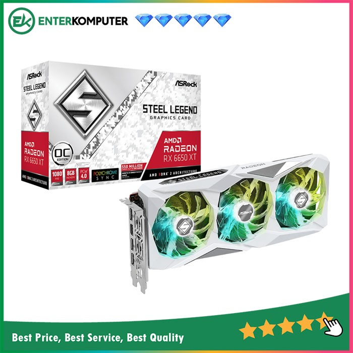 ASRock Radeon RX 6650 XT 8GB DDR6 - Steel Legend 8G OC