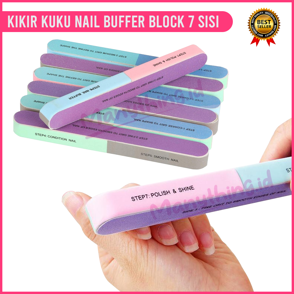 Brush Polish Kuku Amplas Kikir Kuku nail Buffer Block 7 Sisi Perawatan Kuku Tangan Kuku Kaki Alat Penghalus Kuku Amplas Kikir