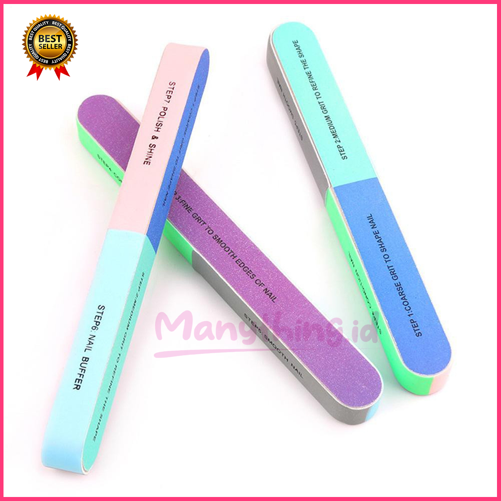 Brush Polish Kuku Amplas Kikir Kuku nail Buffer Block 7 Sisi Perawatan Kuku Tangan Kuku Kaki Alat Penghalus Kuku Amplas Kikir