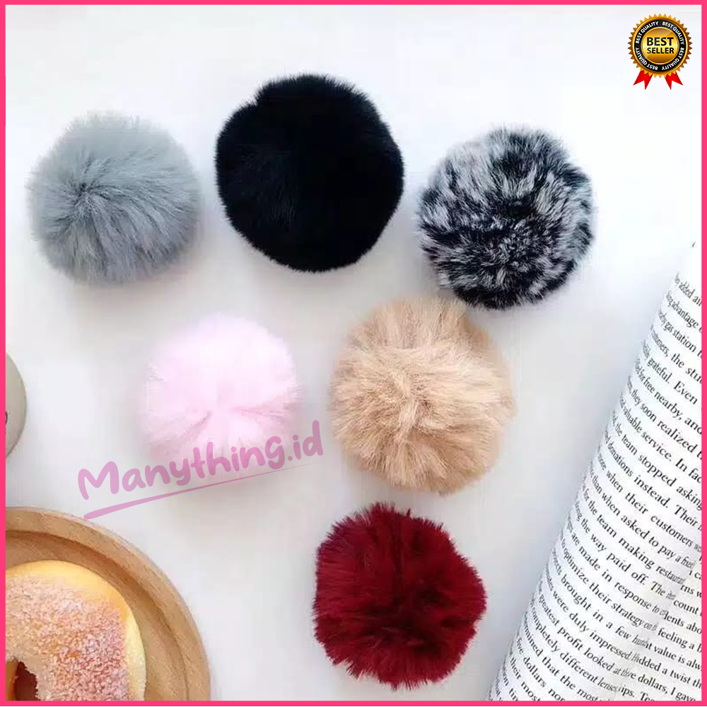 Popsocket Bulu / Pompom 3D / Pop Socket Phone Holder Pom Pom Bulu Popsocket PVC Motif Phone Holder Aksesoris HP