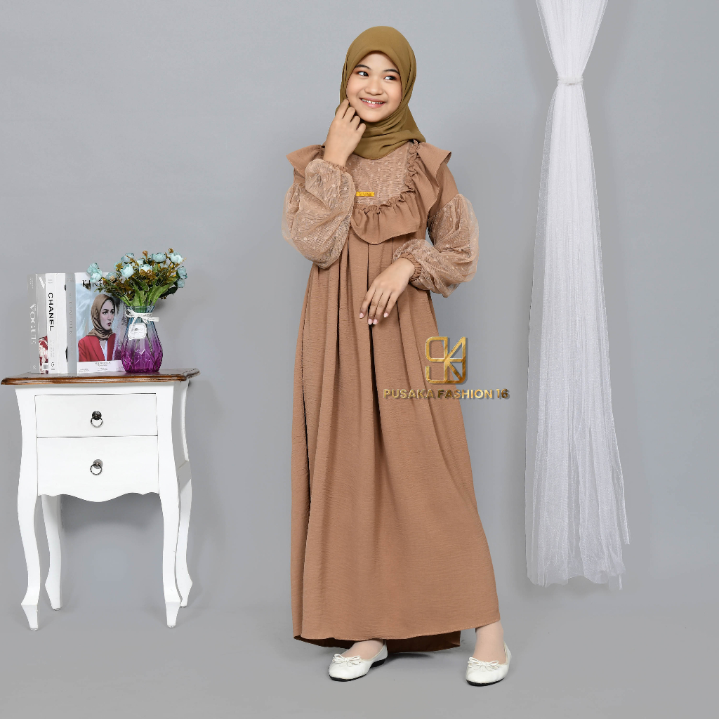 SALSA KIDS GAMIS remaja cringkle ANAK perempuan remaja tanggung 9-17 tahun MIX TULLE BRUKAT BROKAT