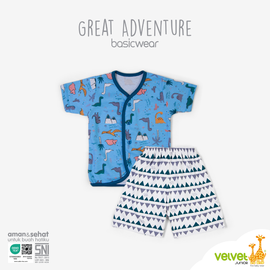 Velvet Junior Setelan Baju Pendek + Celana Pendek Anak Bayi [satuan]