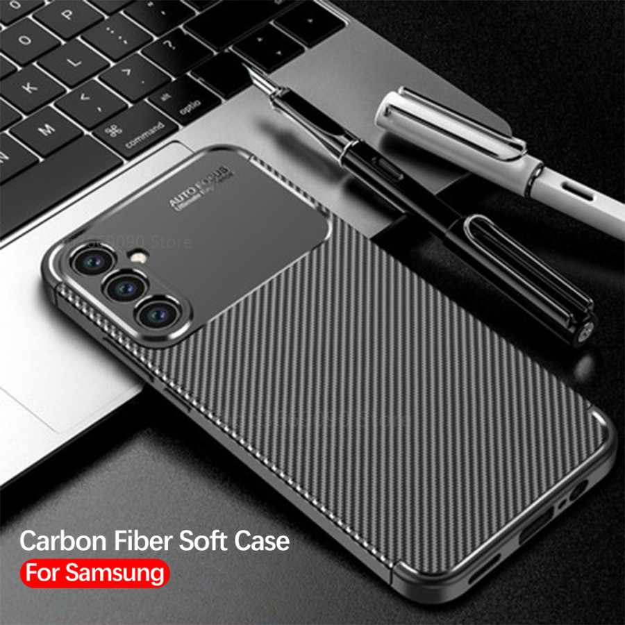 Case Samsung Galaxy A14 4G/ 5G A24 A34 54 Fiber Textured Motif Carbon