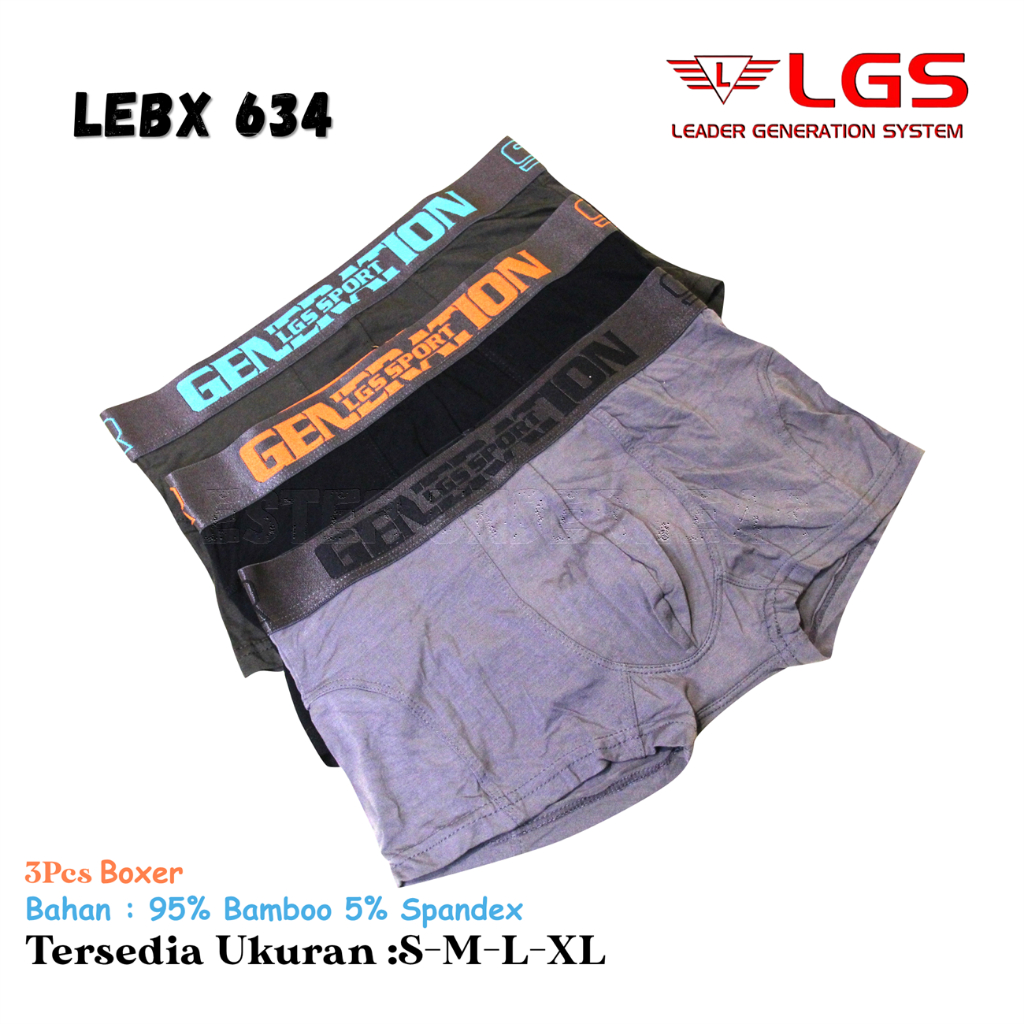 LGS Mens Underwear Premium Celana Boxer Pria LGS 634 Isi 3 Pcs