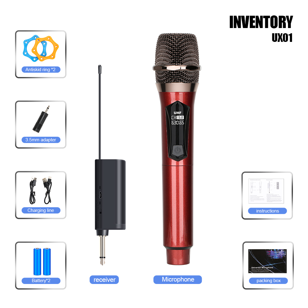 UX01 / UX02 profesional mikrofon nirkabel genggam profesional mikrofon mengambang UHF dalam ruangan luar ruangan K lagu mikrofon nyanyian panggung rumah lagu K dapat dihubungkan ke peralatan audio antarmuka MIC Asli antarmuka tipe-c baru COD 6.35MM