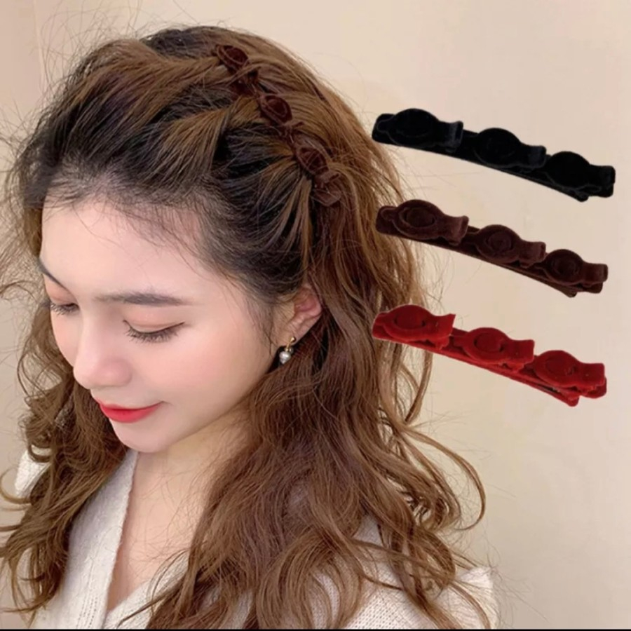 Jepit Rambut Kepang Twist Gaya Korea Simple Cantik
