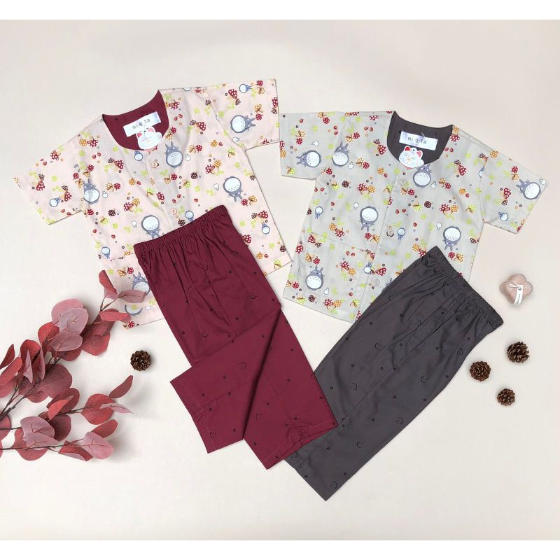 NIQTA TOTORO / PIYAMA NIQTA / PIYAMA COUPLE / PIYAMA IBU DAN ANAK / PIYAMA KEMBAR / PIYAMA NIQTA DEP