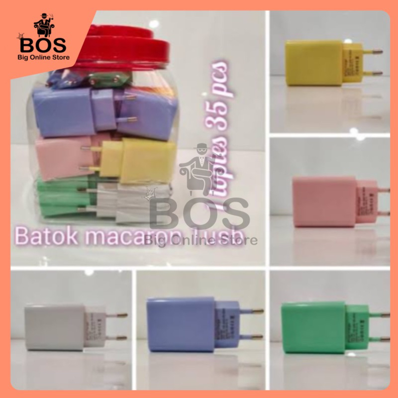 BOS - BATOK CHARGER MACARON 1 USB | ADAPTOR KEPALA CAS MAKARON WARNA/I 1USB