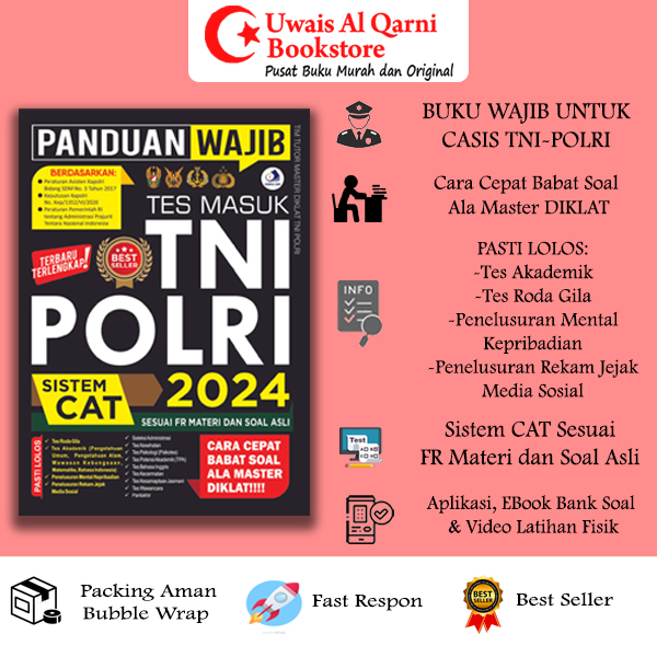 ORIGINAL PANDUAN WAJIB TES MASUK TNI POLRI 2024 - KOMPAS ILMU