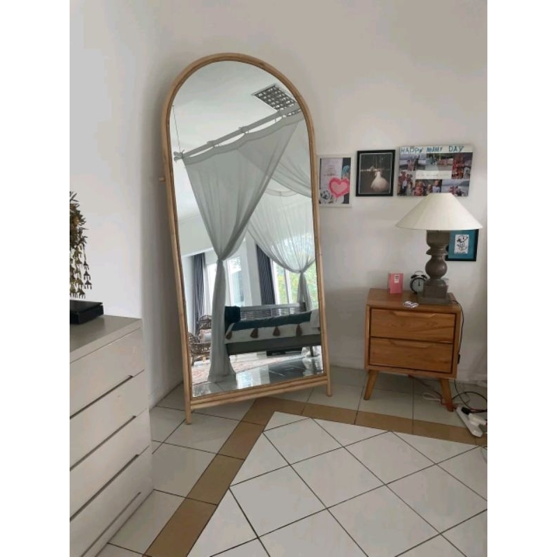 Cermin Berdiri - Rattan Big Mirror - Standing mirror - Cermin Besar - Cermin Berdiri - Standing cerm