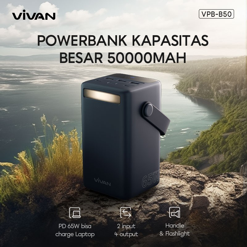 POWER BANK VIVAN 50.000MAH QUICK CHARGE 65W PD QC3.0 VPB-B50