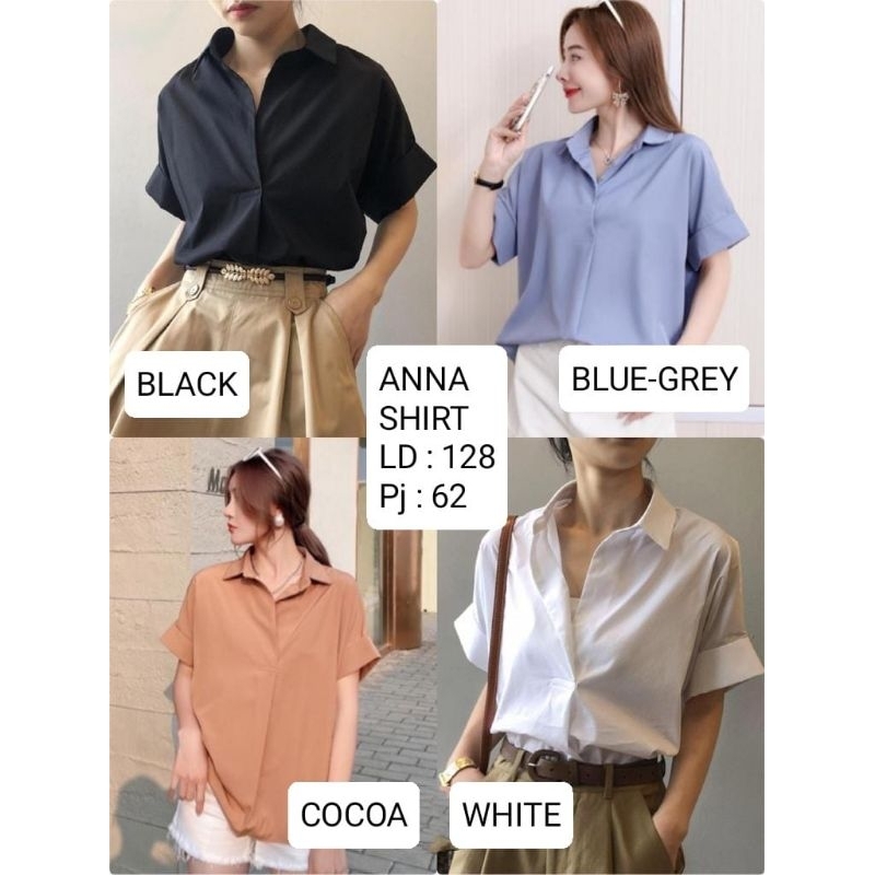 [PREMIUM] ANNA SHIRT - kemeja lengan pendek oversized