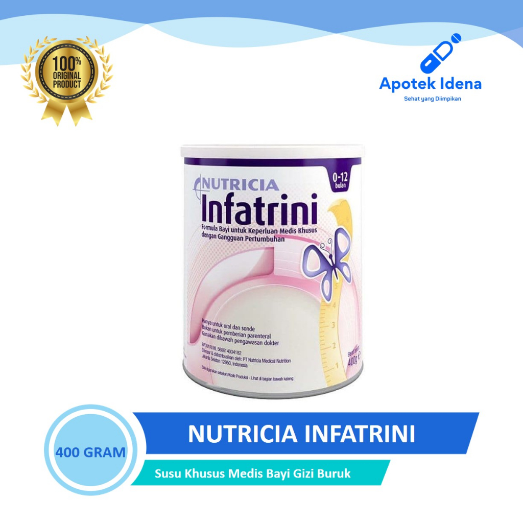 

Susu Nutricia Infatrini Powder 400 GR Rasa Vanila Susu Formula Kebutuhan Anak (0 -12 Bulan )