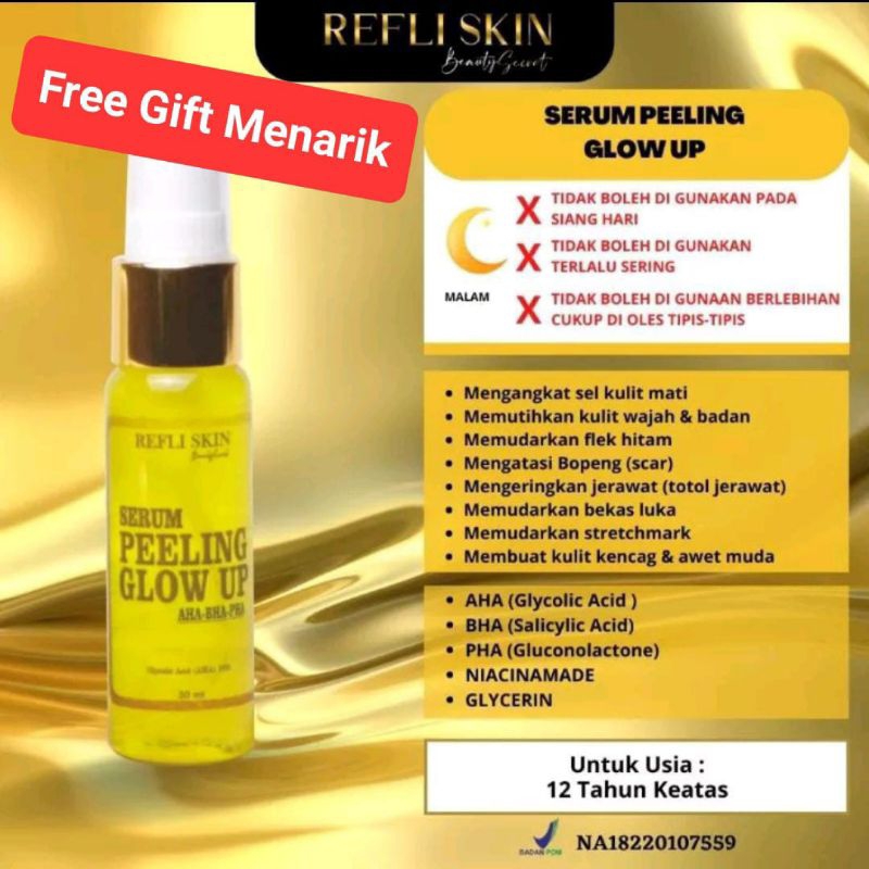 (SOLUSI KULIT BERJERAWAT) SERUM PEELING LUXURY by LGLOW REFLISKIN