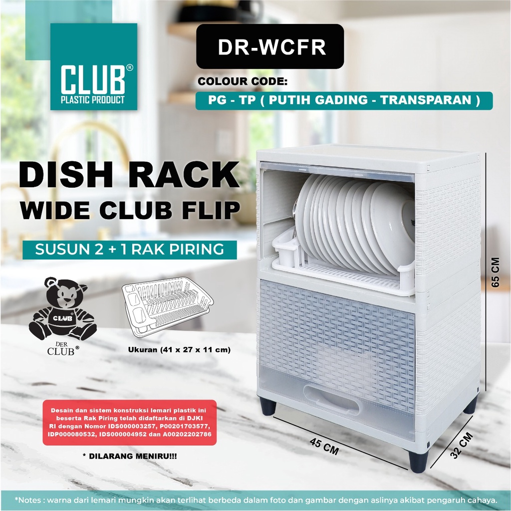 RAK PENYIMPANAN PIRING GELAS BOTOL RAK PIRING PLASTIK RAK DAPUR CLUB PLASTIK ORIGINAL