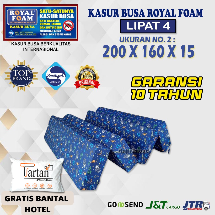 Kasur Busa Lipat ROYAL FOAM NO 2 Ukuran 200X160X15 cm Original Garansi 10 Tahun Anti Kempes - Raja Inoac
