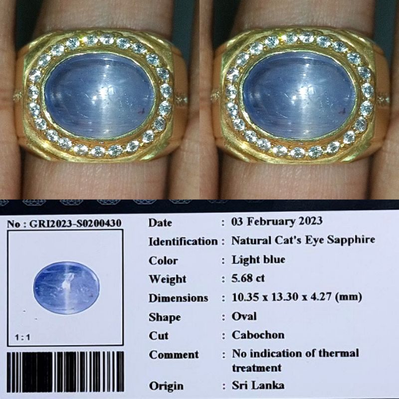 Natural Cat's Eye Sapphire Ceylon