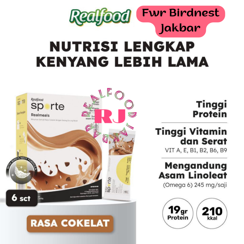 Realfood Sporte Realmeals Cokelat Sereal Protein Realfood Bird Nest