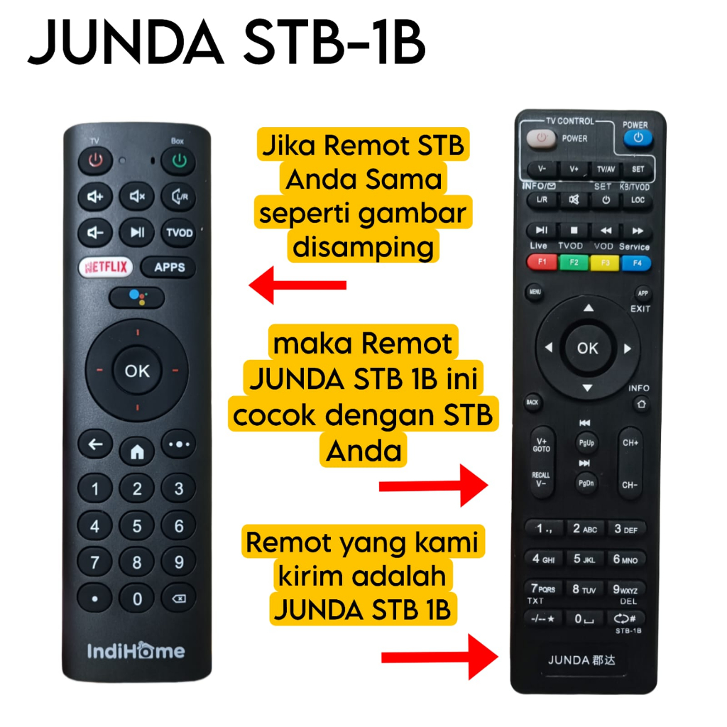 REMOTE MNC PLAY MNC VISION K-VISION TRANSVISION FIRST MEDIA VENUS MATRIX INDIHOME FIBERHOME HUAWEI MY REPUBLIC JUNDA STB 1B MULTI UNIVERSAL