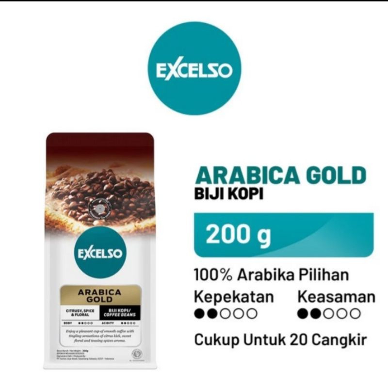 

Excelso Kopi Arabica Gold Biji 200gr / Biji Kopi Premium Arabica