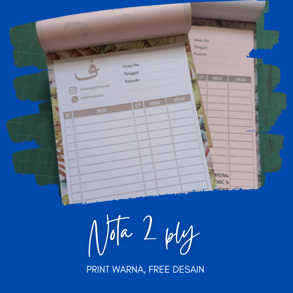 

Nota Custom - nota olshop, nota penjualan, nota persewaan, nota taylor, kuitansi, dll