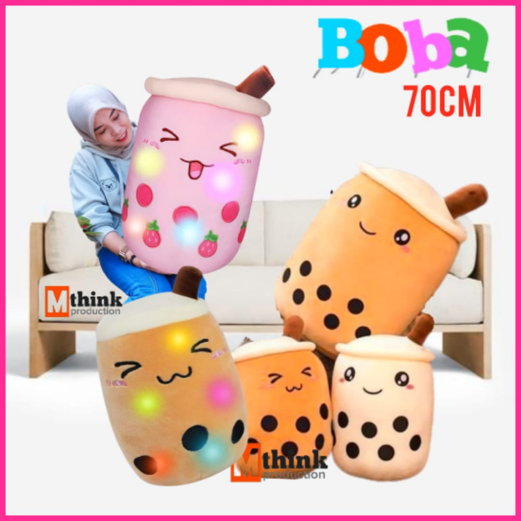 Boneka boba super jumbo 70 cm / bantal led lampu thumbler nyala terbesar termurah original