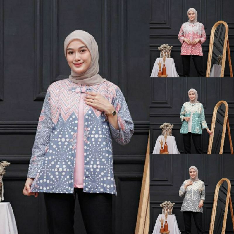 BAJU BATIK WANITA MODERN MONALISA GENES M,L,XL jumbo asli PEKALONGAN