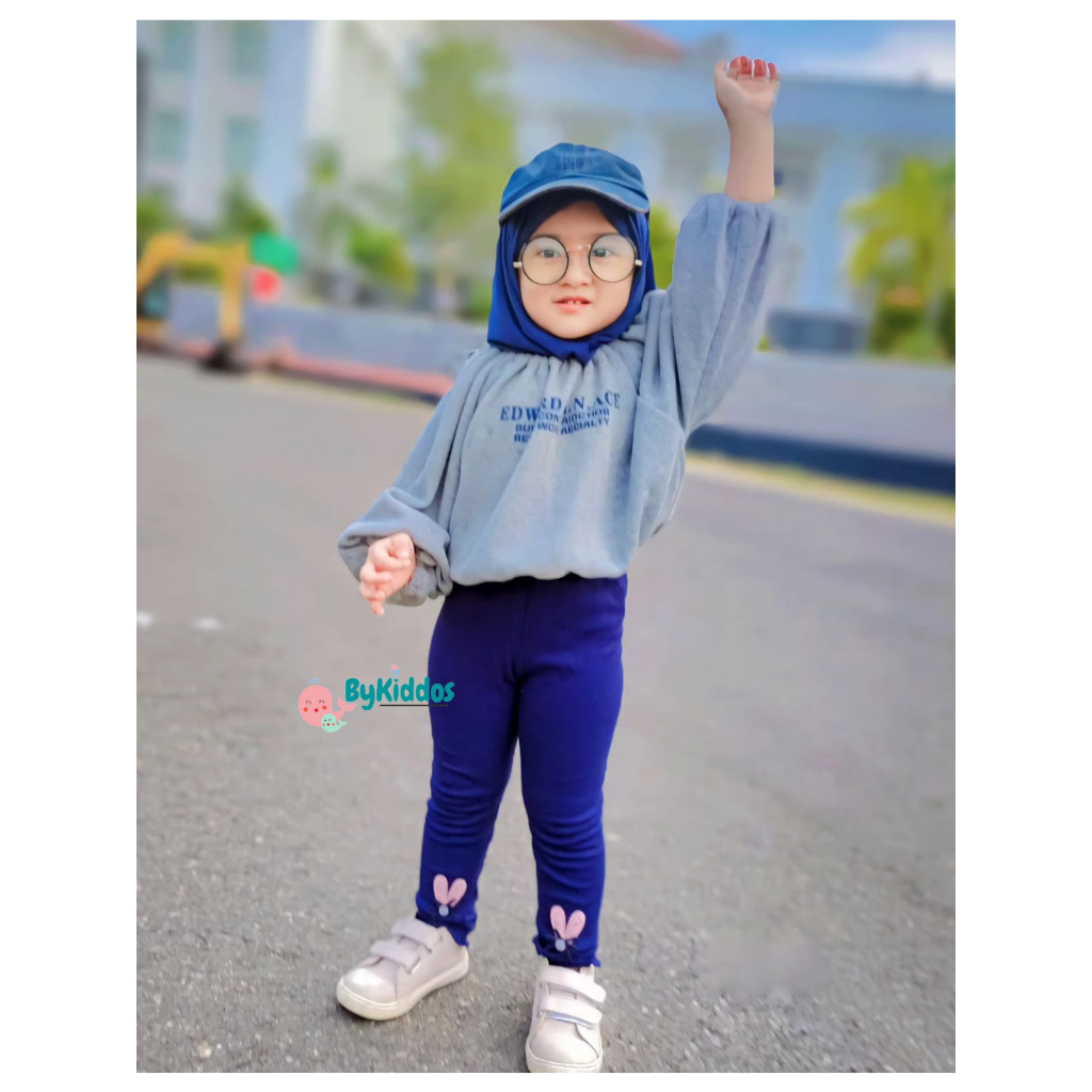 ByKiddos - Legging Anak Perempuan Motif Telinga Kelinci Import / Leging Bayi Import / Celana Panjang Anak Perempuan Impor