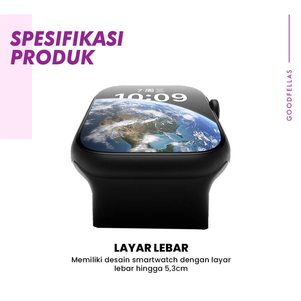 Dailylife.id - SmartWatch Jam Tangan Digital Series 8 pro Waterproof IP68 Full Screen touch Wireless Charge