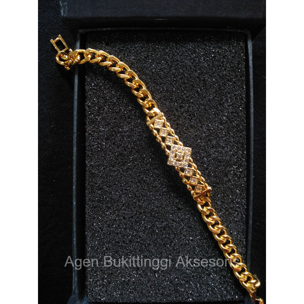 Gelang Tangan Emas Imitasi Titanium Asli Wanita Import Anti Karat Anti Luntur Korea Perhiasan Jewelr