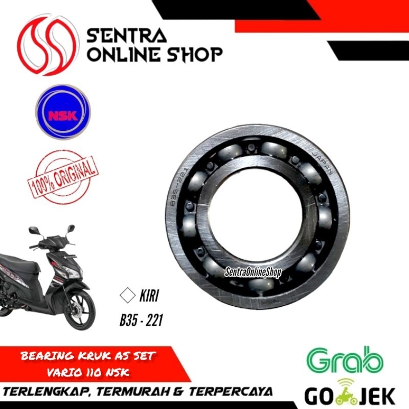 Bearing laher kruk as kro as set vario 110 karbu karburator nsk