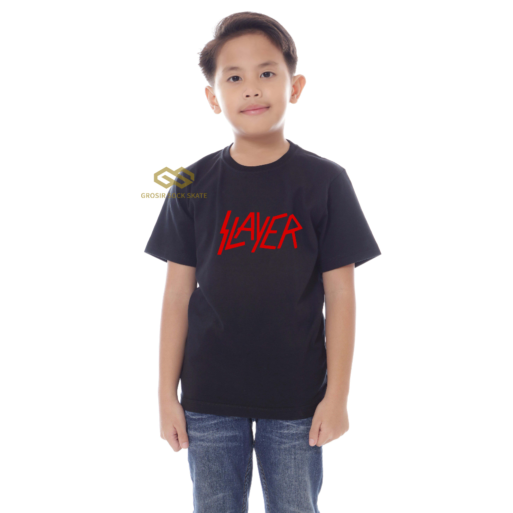 KAOS BAND ANAK/ KAOS MUSIK SLAYER  USIA 1-12 TAHUN