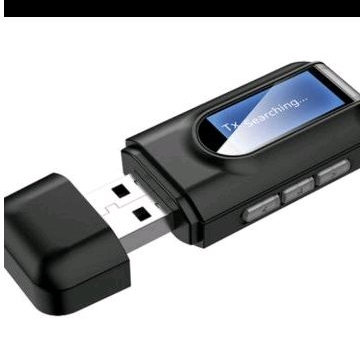 bluetooth audio dongle receiver and transmitter with display