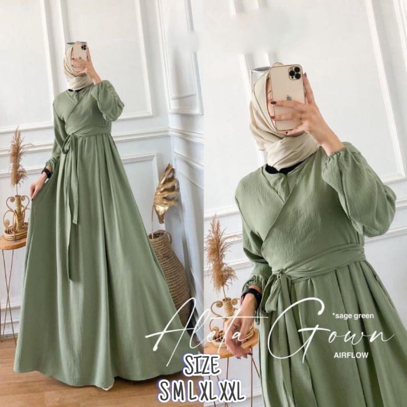 ALLETA GOWN MAXY DRESS CRINKEL AIR FLOW/GAMIS KONDANGAN REMAJA PREMPUAN/GAMIS WANITA/ GAMIS LEBARAN TERBARU