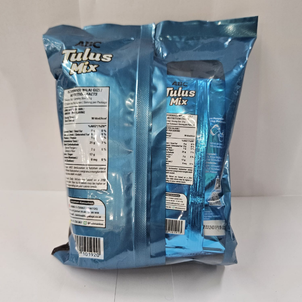 Abc Tulus Mix Kopi Tubruk Halus + Gula 12 x 23 gram