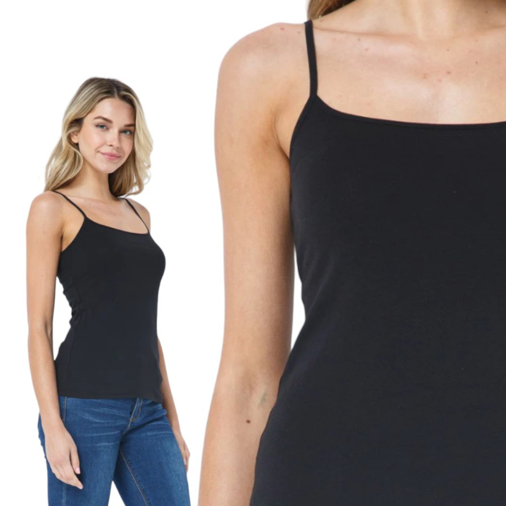 Tali Kecil Tangtop Hitam Wanita  Remaja sampai Dewasa Jumbo Tanktop Tali Spageti