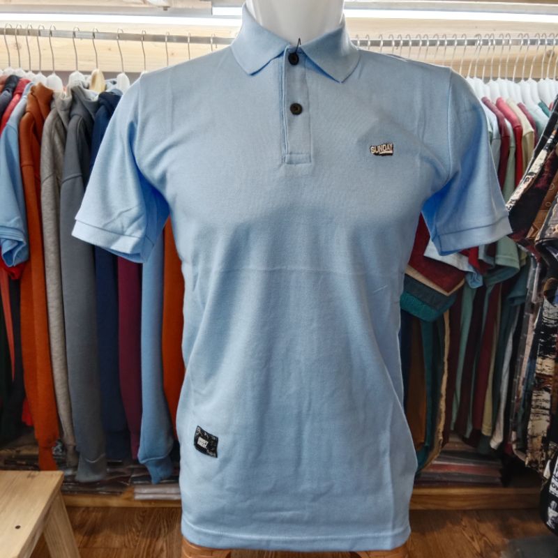 Kaos Kerah / Kaos Wangki / Kaos Polo Warna Biru Langit