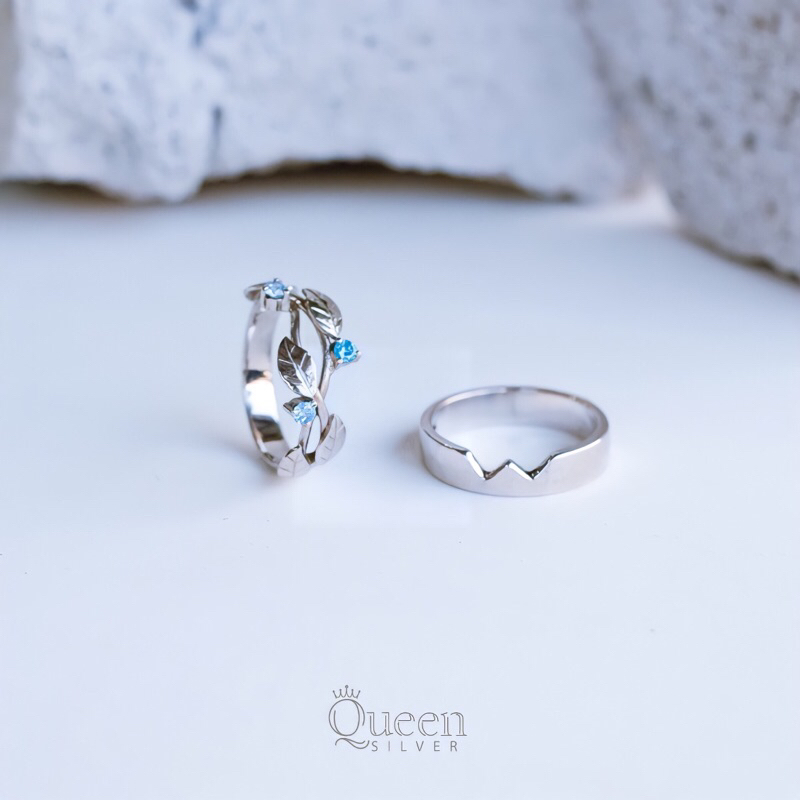 CINCIN NIKAH COUPLE RUSTIC WEDDING RING STERLING SILVER925