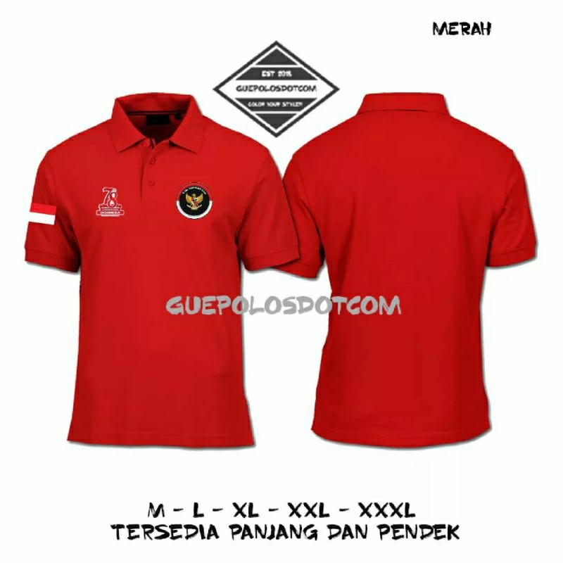 KAOS KERAH MODEL POLO- HUT RI KE 78- BAJU TANGAN PENDEK