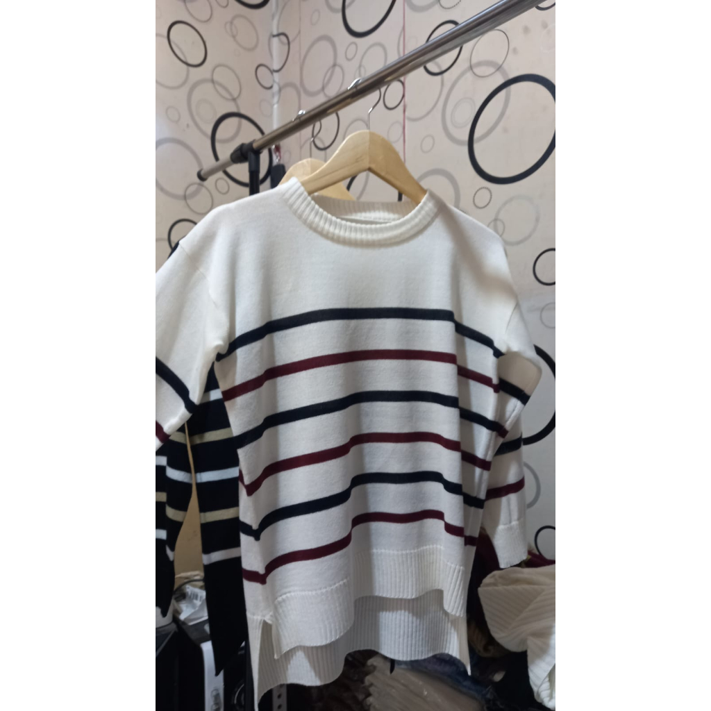 DC_ Sweater Grace-Fullover Striped / Sweater Korea / Sweater Rajut Wanita /Atasan wanita